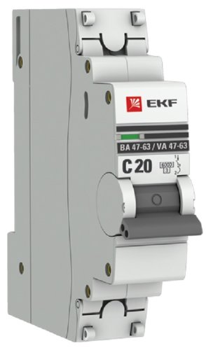 Выключатель автоматический EKF PROxima ВА47-63 1п 20А C 6кА фото Выключатель автоматический EKF PROxima ВА47-63 1п 20А C 6кА картинка